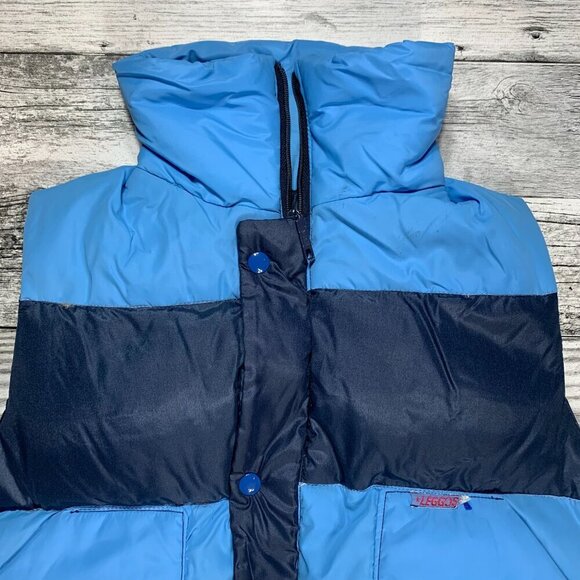 Vintage 90s Y2K Down Full Zip Snap Mock Neck Puffer Vest - Picture 2 of 9